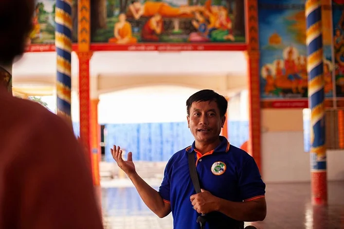 Peaceful rural pagoda in Kampot countryside